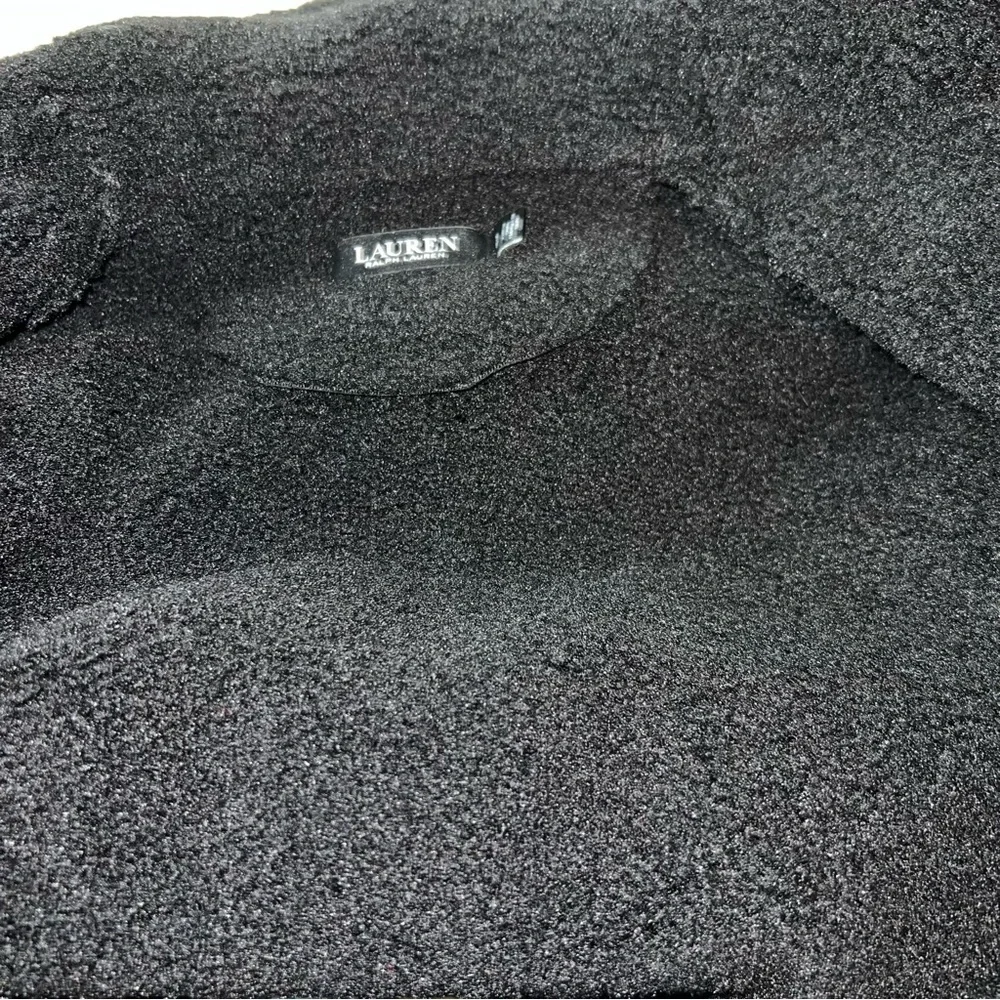 Lauren Ralph Lauren Black Faux Suede Shearling Collar Jacket Women’s Size SP